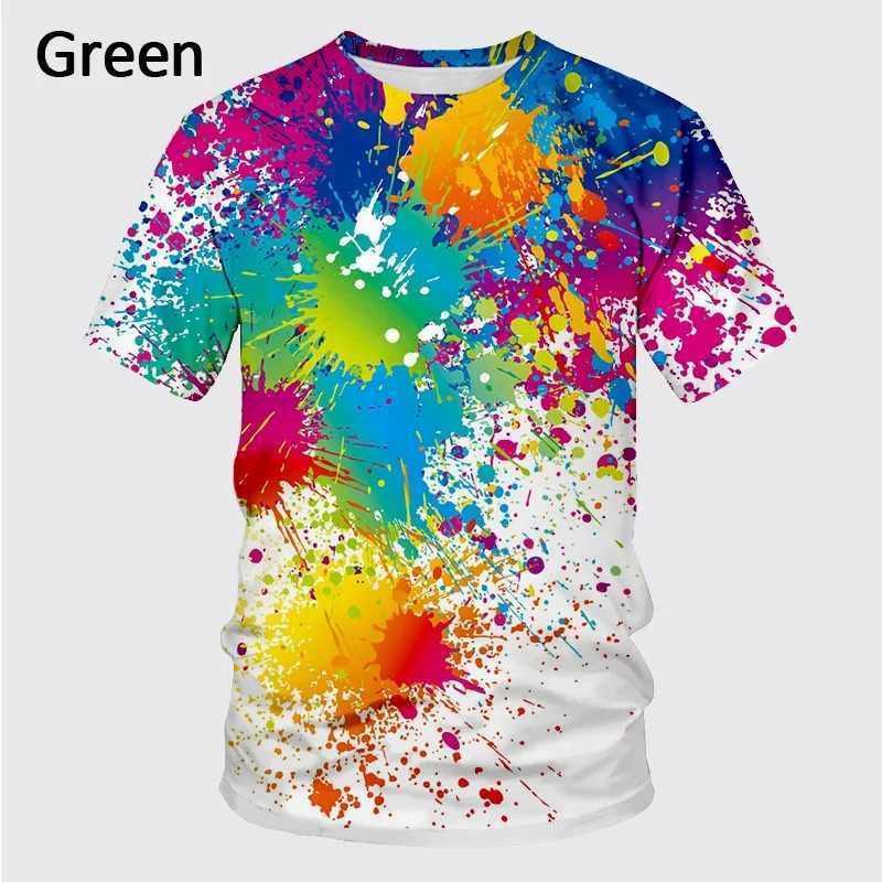 Summer New Fashion Graffiti 3D Printed Mens Summer Round Neck Short sleeved T-shirt W250403