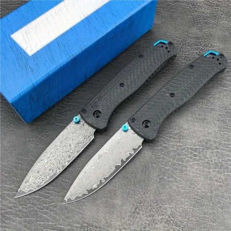 BM535 Pocket Folding Knife Damascus Steel Blade Carbon Fiber Handle Camping Durable Outdoor Hunting Self Defense KnifeT250402