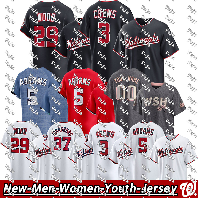 #5 CJ Abrams Jersey MacKenzie Gore Jersey #29 James Wood nationals Jerseys Patrick Corbin #2 Garcia Jr. Dylan Crews Josh Bell Andres Chaparro Custom City Baseball Jerseys