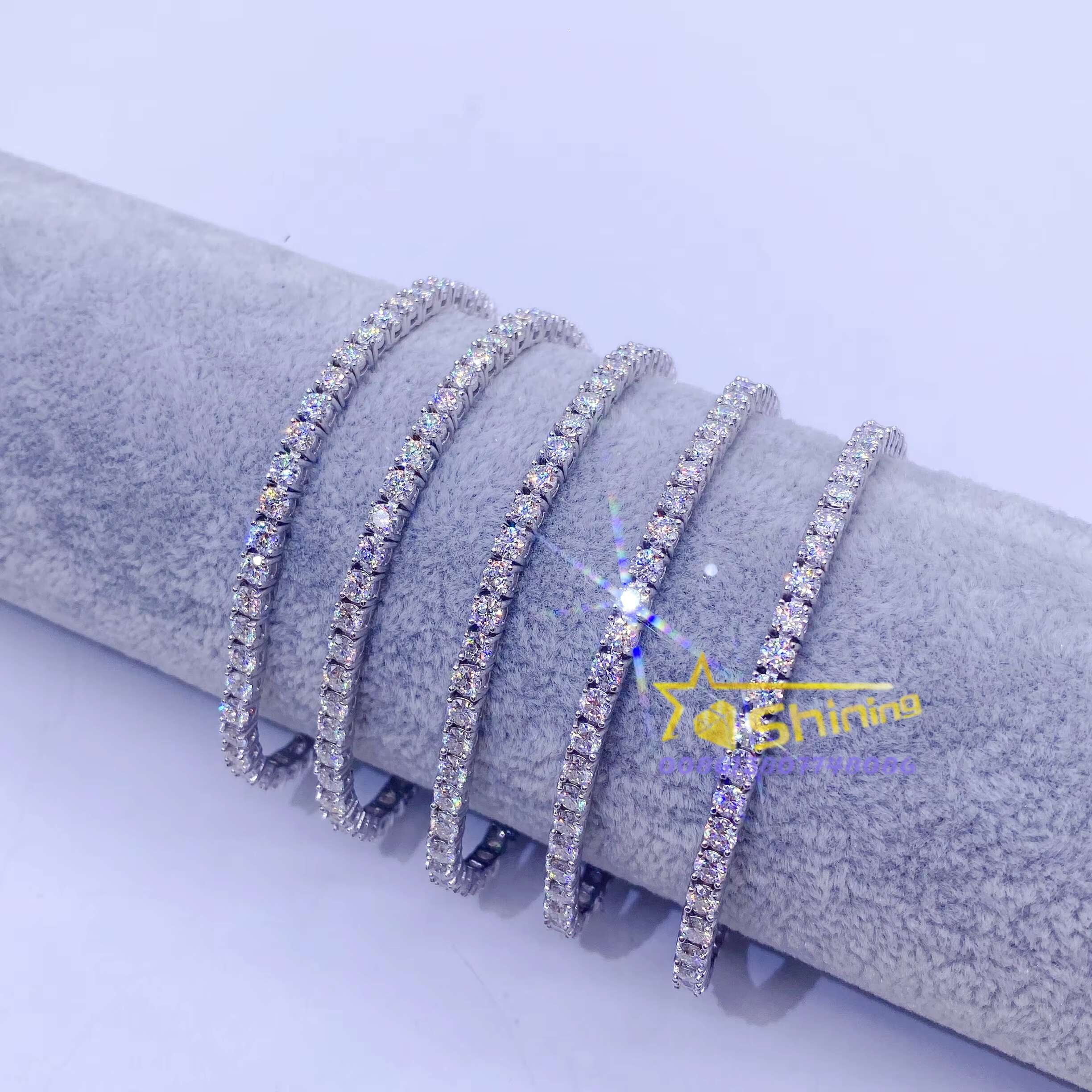 Size 3mm 4mm 5mm Tennis Bracelet Cubic Zirconia 925 Sterling Silver Tennis Bracelet for Women