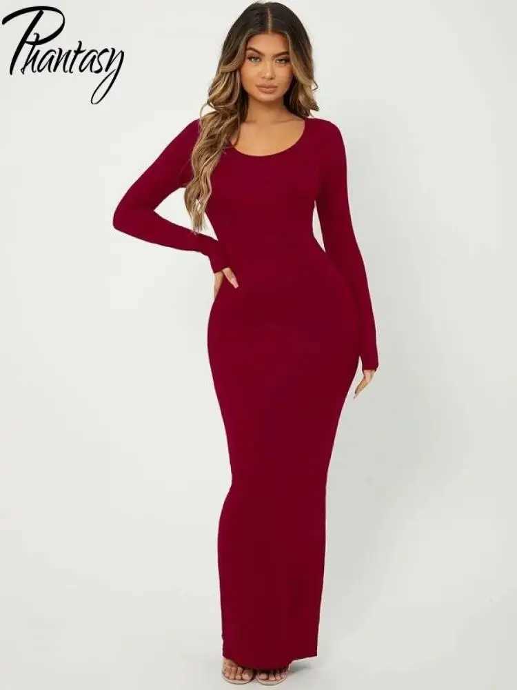 Phantasy Women Sexy Elegance Knitted Long Dress Office Lady Designer Long Slve Dress Girl Fashion Black Slim Dress Clothes X2504031
