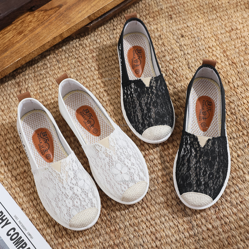 New Designer Sandals With Free Shipping Old Beijing Cloth Women's Hollow Out Breathable Mesh Anti Slip Soft Bottom One Step Fashion Versatile Sin