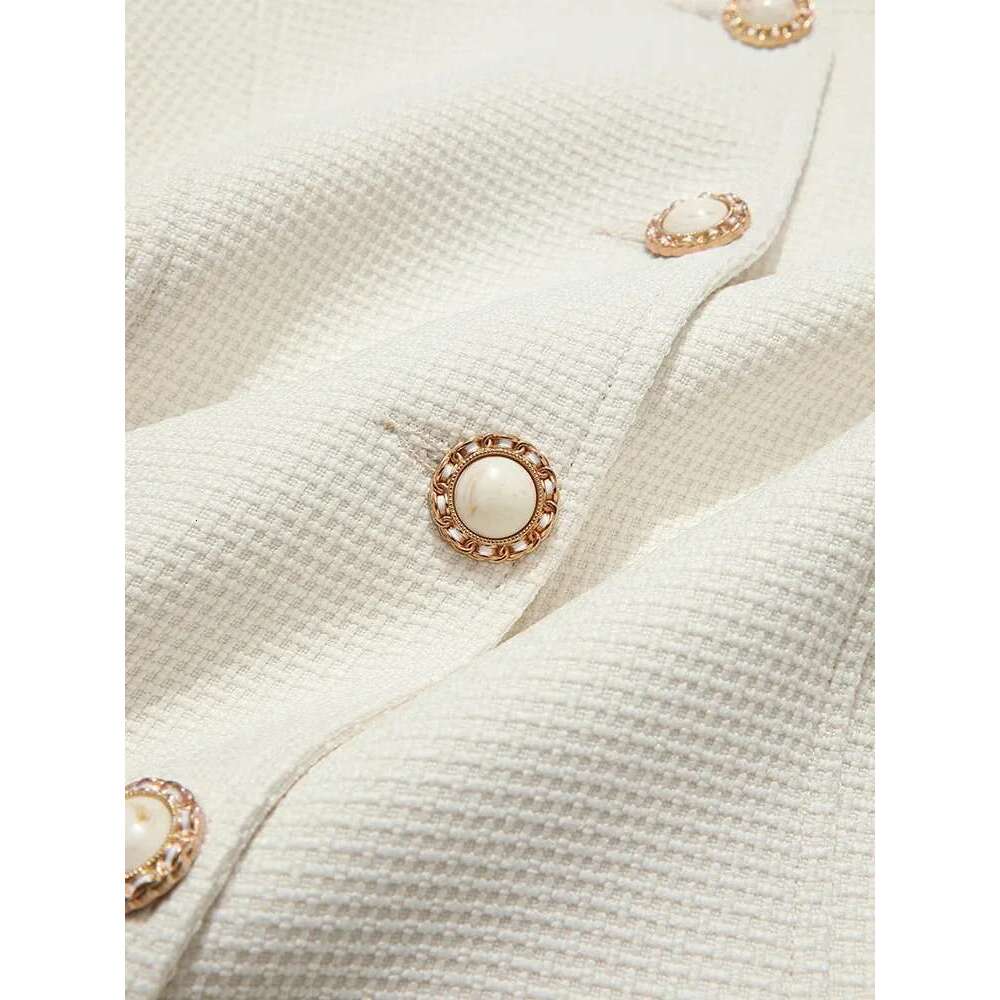 Autumn Short Coat for Women New French Small Fragrance Wide-waist O-Neck Female Cardigan