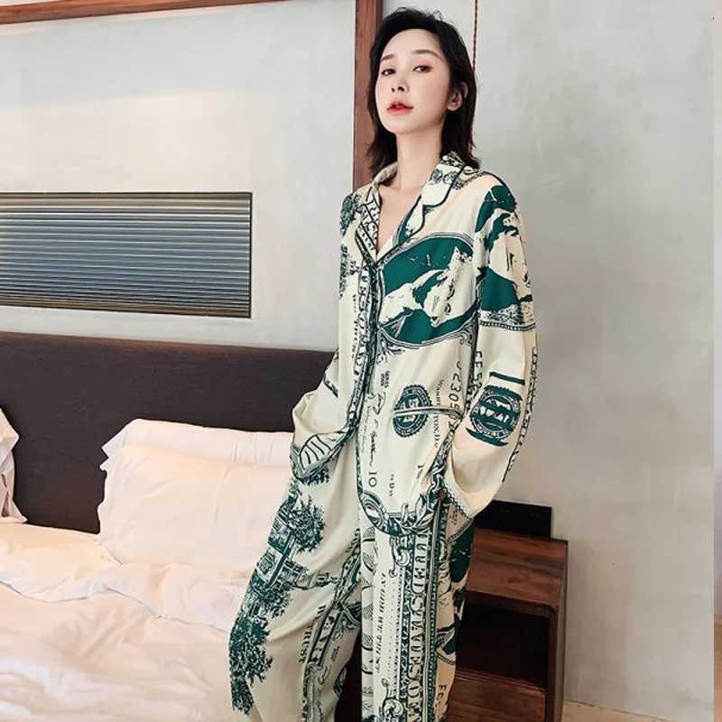 Designer Spring And Autumn New Two-Piece Pajamas Womens Home Clothing Womens Models Of European And American Wind Pajamas Casual Wear Y251104