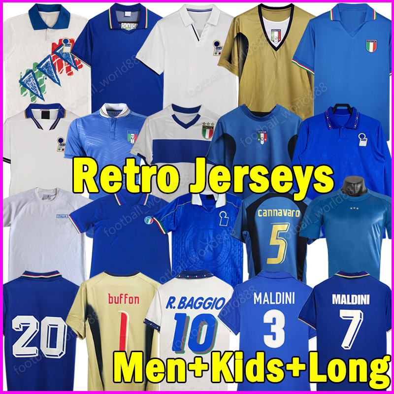 XXXL Retro 82 85 ItalYS Soccer Jerseys VIALLI DEL PIERO GATTUSO 90 94 national football team TOTTI PIRLO 96 98 Football Shirts R. BAGGIO 04 06 football kits Men Kids Kits