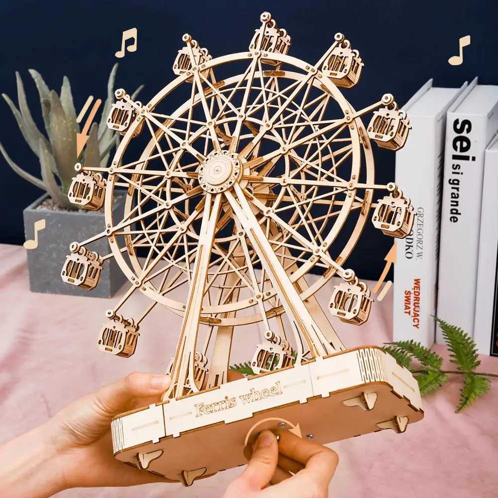 Robotime Rolife 232pcs Rotatable DIY 3D Ferris Wheel Wooden Model Building Block Kits Assembly Toy Gift for Children Adult TGN01 C251104