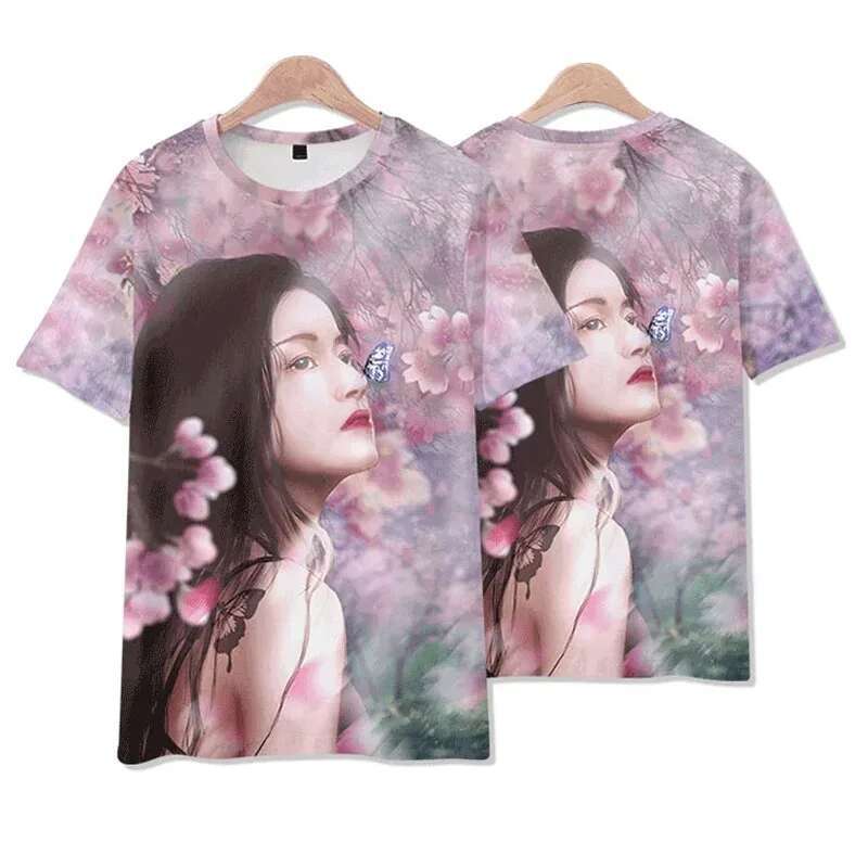 Vintage Sexy Beauty 3D Anime Print Men's T-shirt Fashion O-neck T Shirt for Men/Women Short Sleeve Top Oversized Streetwear Tees