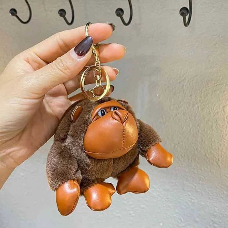 12cm King Kong Gorilla Plush Keychain Cute Monkey Stuffed Animal Toy Keyring Bag Charm Gift for Boys Girls Christmas Birthday C251104