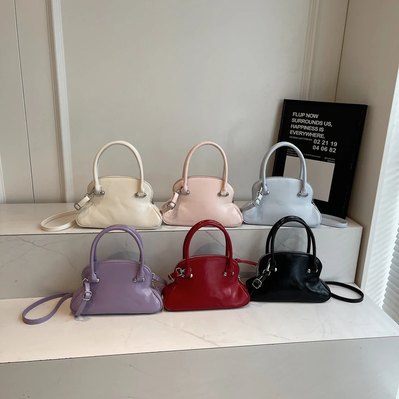 LEFTSIDE Womens PU Leather Shoulder Bag Trend Fashion Y2K Simple Trend Short Handle Horizontal Bag Womens Y2K Handbag 250402