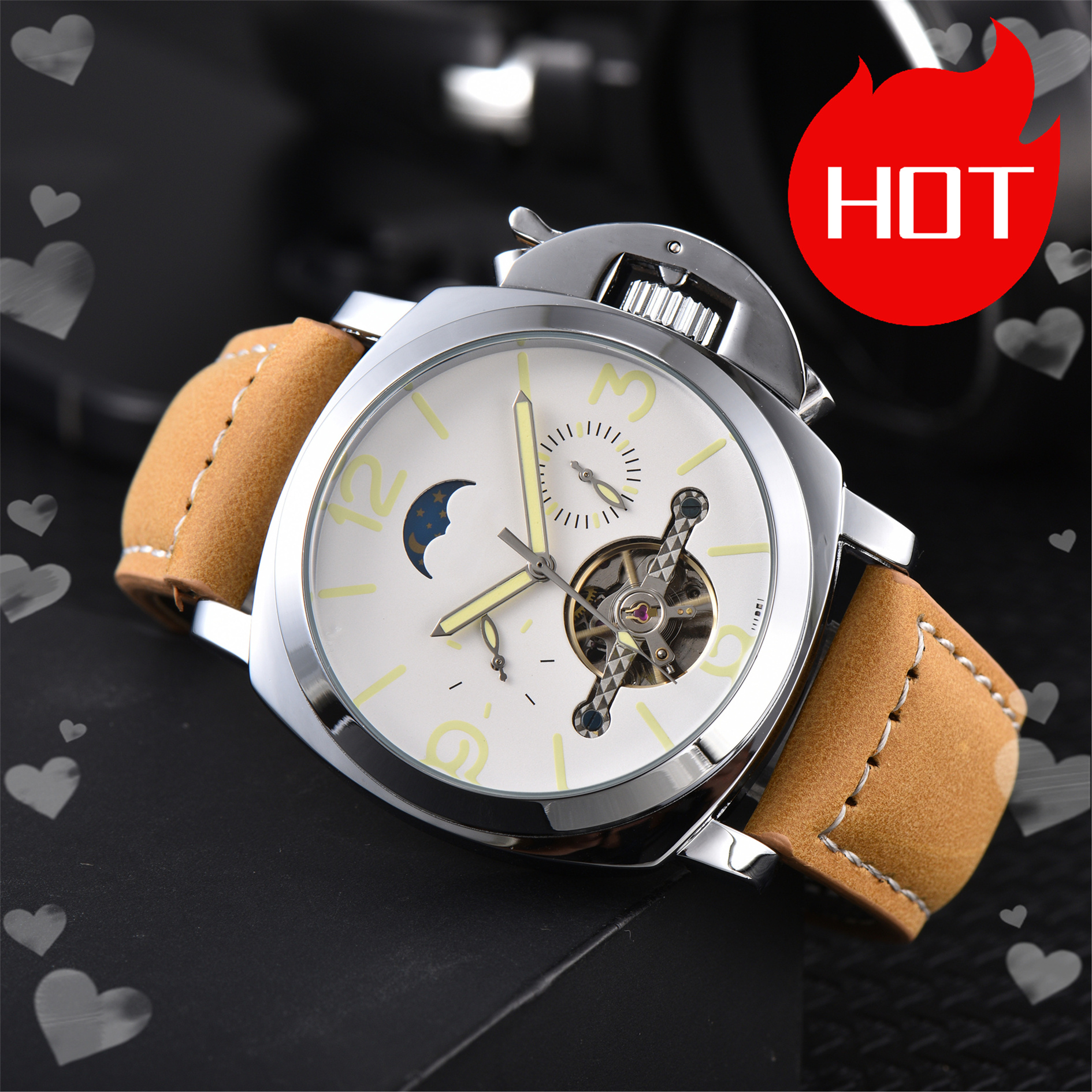 Men PANERAIity LUMINORity Model Sport watch Automatic mechanical movement Luxury Watches Business Stainless Steel Man Square mens Wristwatches #723