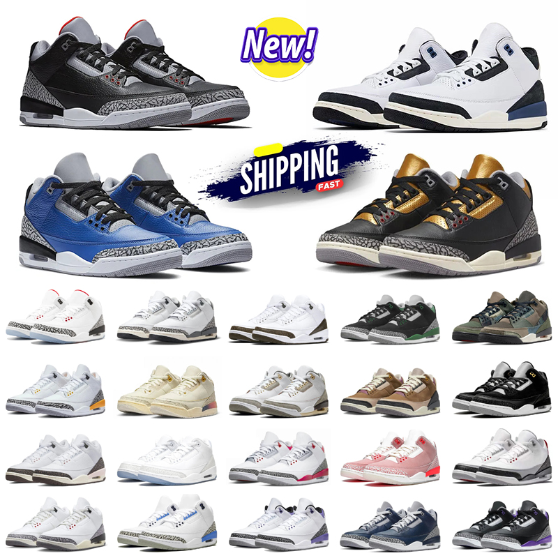 Basketball Shoes Men Women 3s Black Cat Pine Green Cardinal Red Racer Blue Dark Iris Muslin Cool Grey Fragment Mens Outdoor Trainers Sneakers 36-47