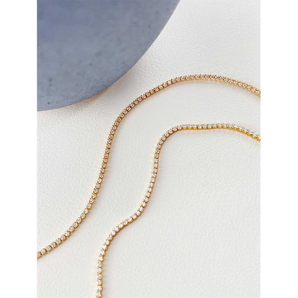 PerisBox 1mm Cubic Zirconia Chain Necklace Dainty Super Thin Tennis Choker Necklaces Jewelry for Women Donna Collane HotXJ251104