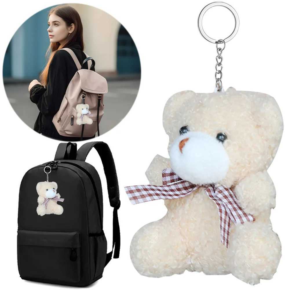 Plush Bear Dolls KeyChain Women Girls Bag Pendant Cute Car Keyring Cartoon Plush Bag Keychain Children Birthday Party Gifts C251104