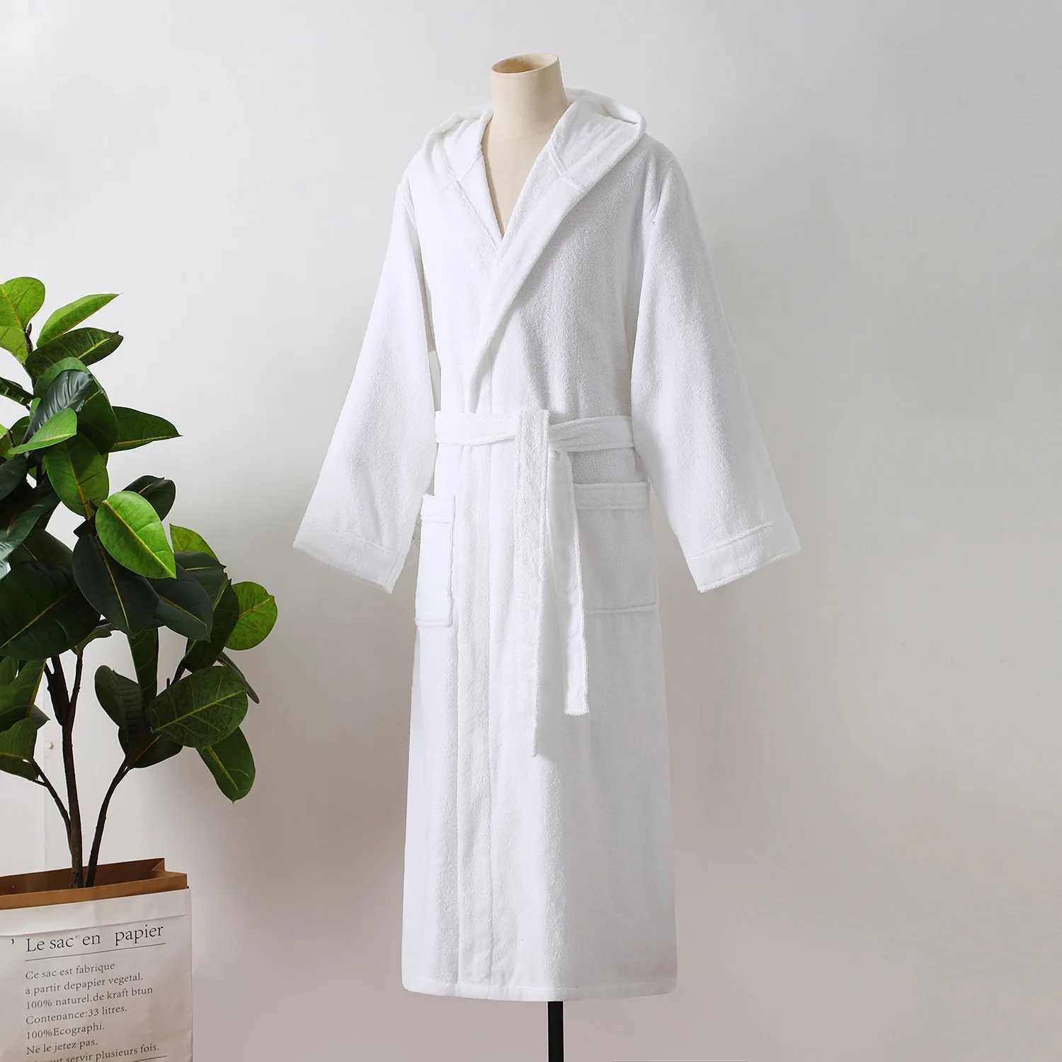 Mens Thick Warm Long Bathrobe Comfortable Bath Robe Male Dressing Gown Monochromatic Homewear Plus Size Winter C251104