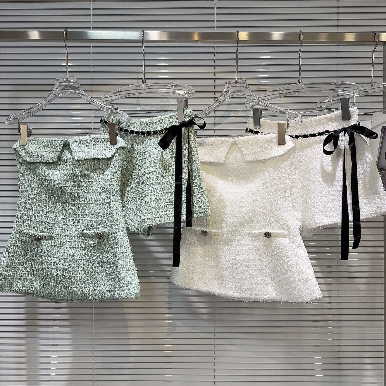 PREPOMP 2025 Spring New Arrival Sleeveless Strapless Tank Top Vest Bandage Shorts Two Piece Set Women Outfits Gt364