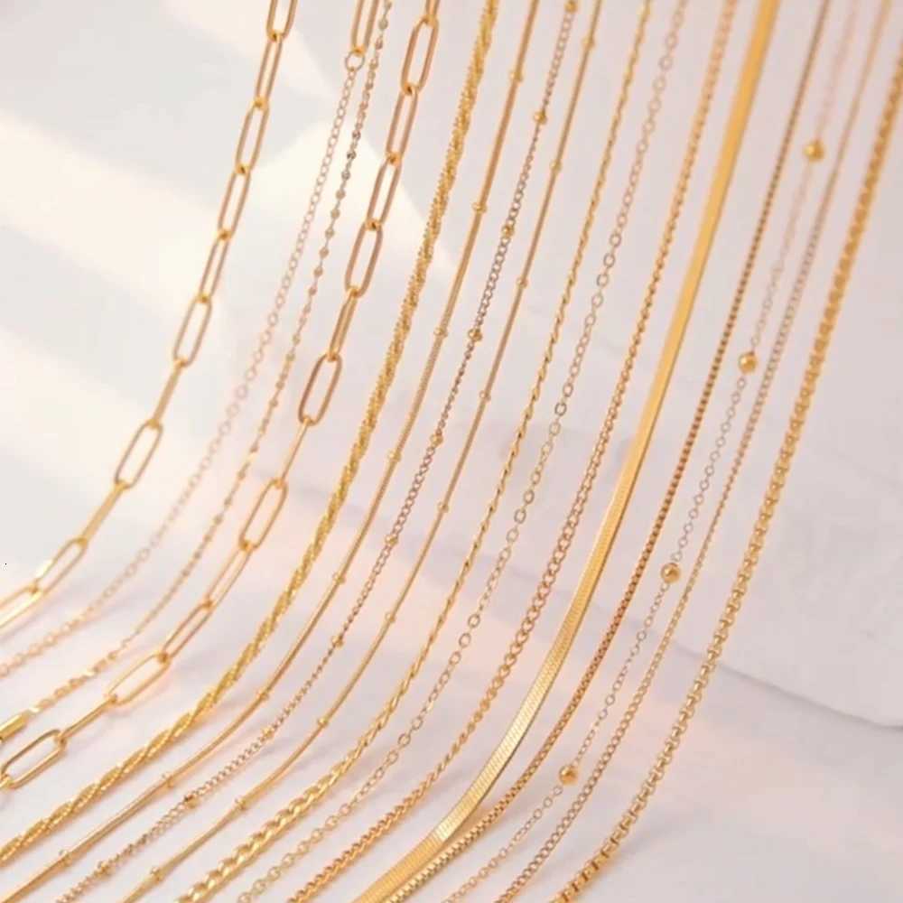 EUEAVAN 1pc Stainless Steel Chain Necklace for Women Basic Gold Color Paperclip Link Cuban Twisted Snake Chain Fashion JewelryXJ251104