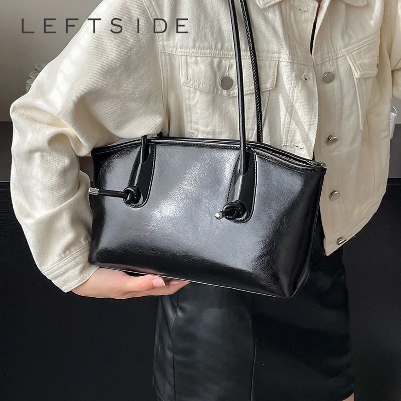 Leftside Shoulder Bag for Women PU Leather High School Student Uniform Underwear Bag for Women Simple Handbag 250402