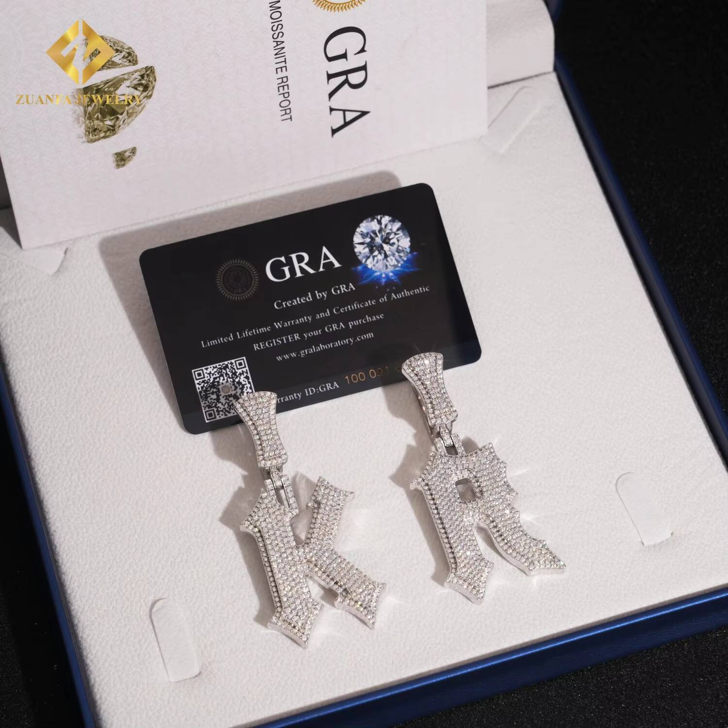 Wholesale Hip Hop Vvs Moissanite Jewelry Charm Bubble Pendant 925 Silver Iced Out Diamond Initial Letter R K Spikes Customizable