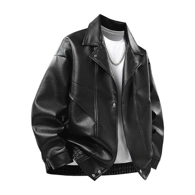 Outdoor Highquality Fashion Trend Autumn and Winter Imitation Leather Jacket Mens Outdoor Versatile Breathable Warm Top J251103