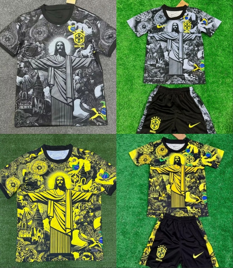 2024 2025 2026 bRAZILS soccer jerseys 24 25 Christ the Redeemer Kit Special concept RICHARLISON NEYMAR shirt RAPHINHA G.JESUS VINI JR RODRYGO Kids Kit Football