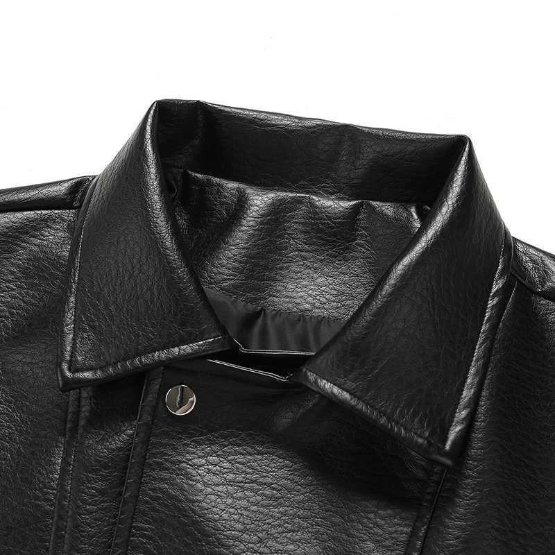 Outdoor Highquality Fashion Trend Autumn and Winter Imitation Leather Jacket Mens Outdoor Versatile Breathable Warm Top J251103