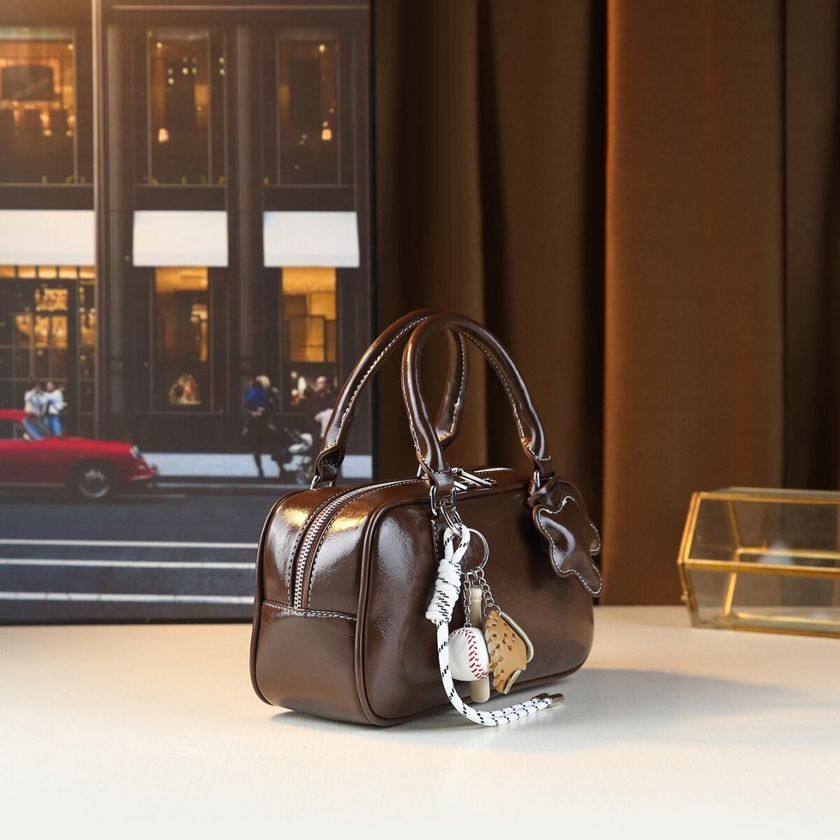 New Fashionable Handbag For Women, Versatile Small Shoulder Hanging Decoration, High-End Crossbody Bag, Boston Bag