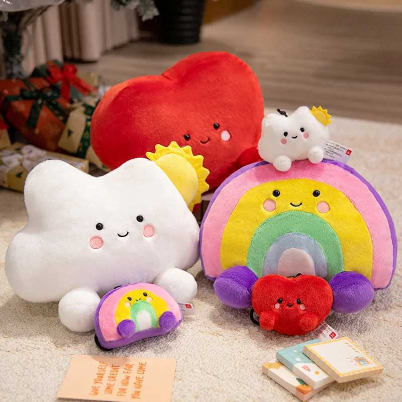 Cute Sun Cloud Plushies Toy Pillow Kawaii Stuffed Fluffy Rainbow Cushion Keychain Home Bag Decor Small Pendant Kids Toy C251104