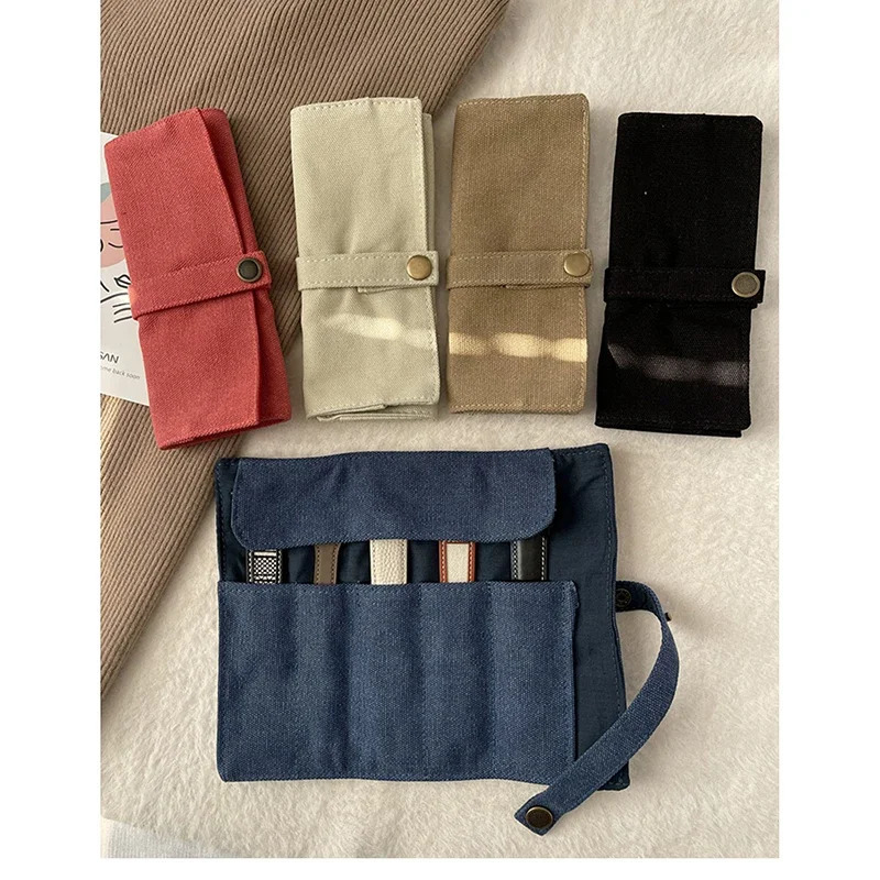 Watch Band Roll Organizer With 5 Slots Storage Box Watch Strap Smart Watch Storage Bag Leather Handmade Travel Case storage bag 251027