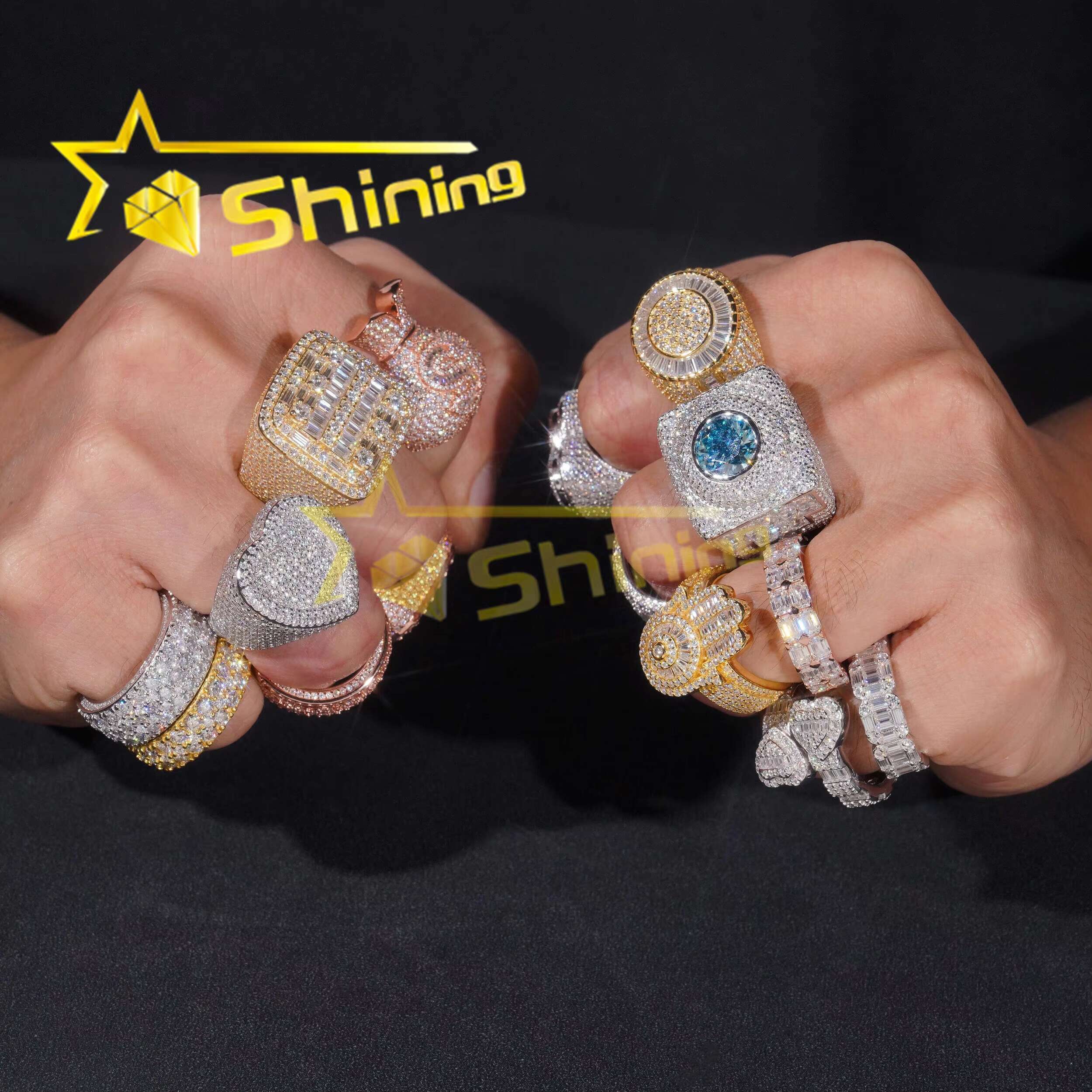 Newest Luxury Mens Moissanite Pass Diamonds Tester GRA Certificate S925 Gold Plated Iced Out Hip Hop Jewelry