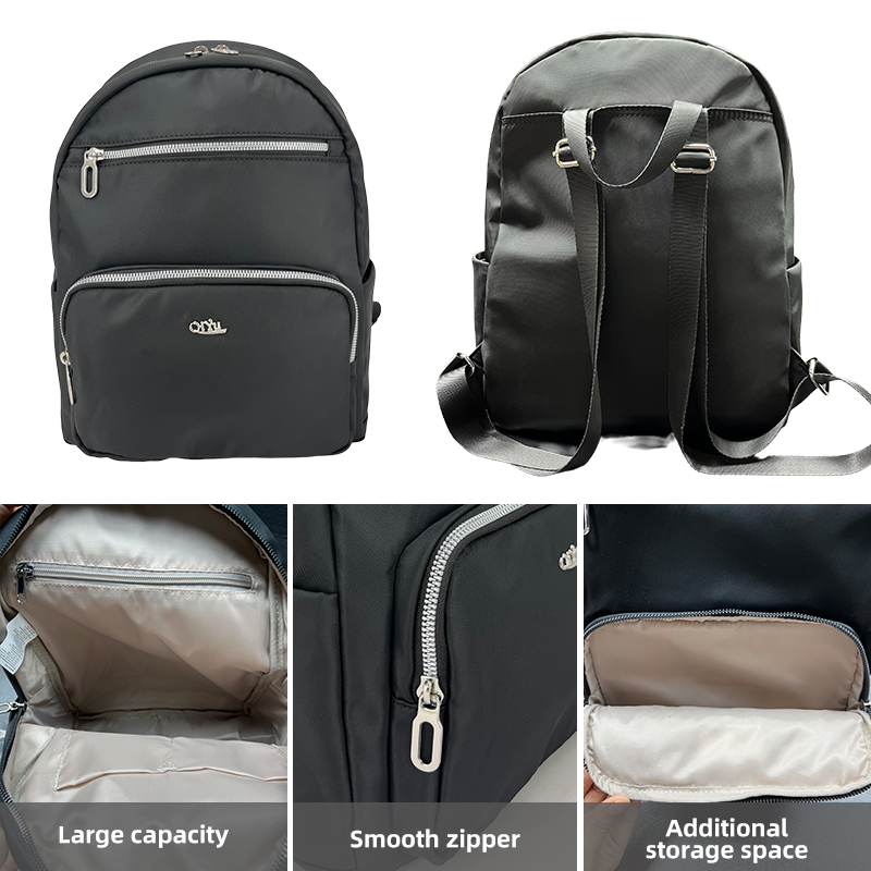 Women's Commuter Backpack, Minimalist & Lightweight, Water-Resistant Nylon Bag, Customizable Colors, Multi-Pocket Daily Travel Backpack- DH014