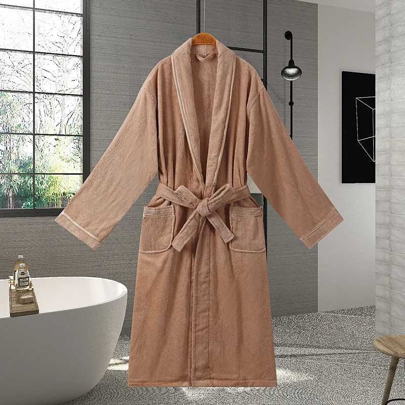 Mens Towel Fleece Bathrobe Nightwear Warm Pajamas Winter Robe Home Clothing Nightdress Sleepwear Kimono Gown Autumn C251104