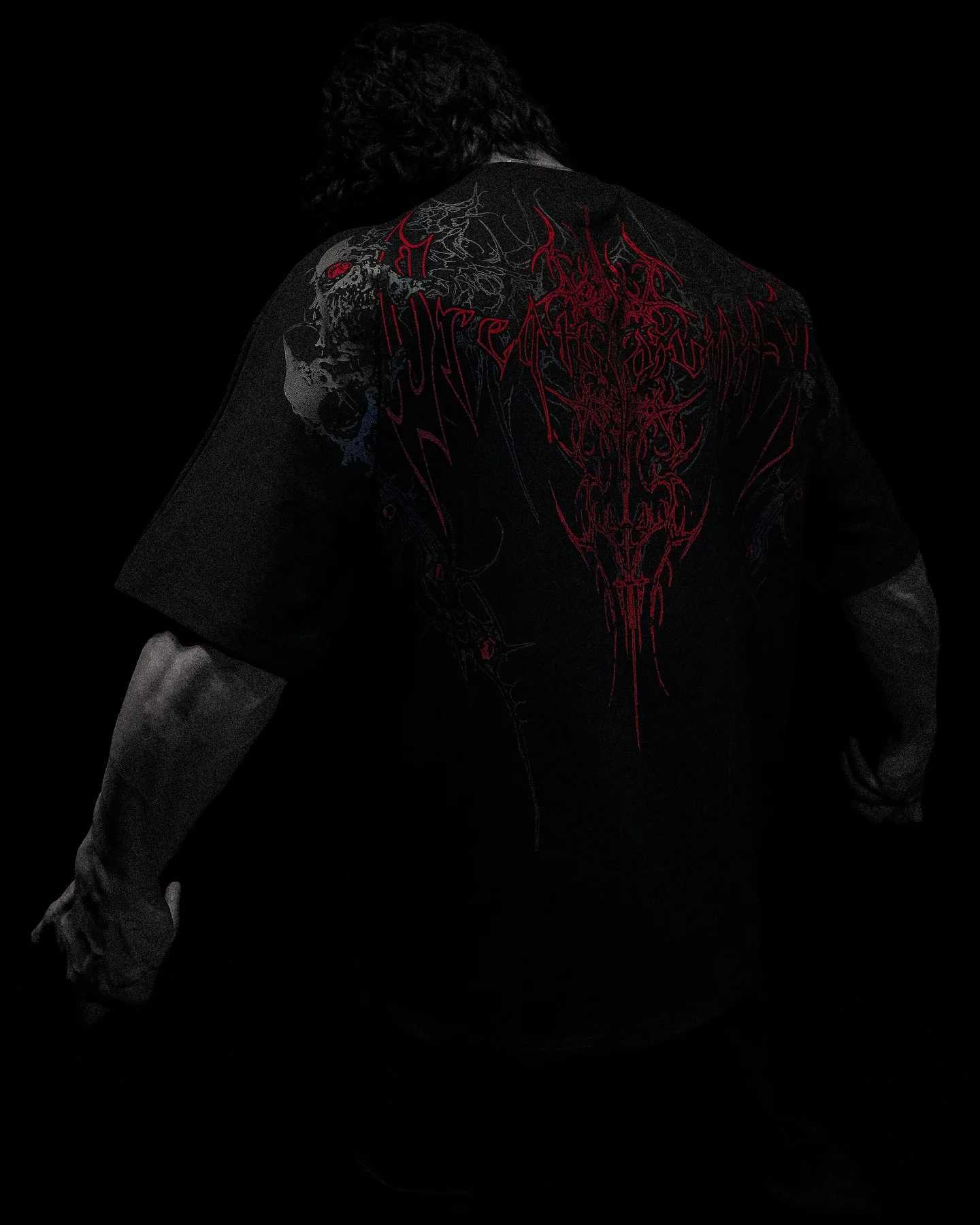 Breathedivity Forgotten Soul Oversized T-shirt Y2k Gothic Fashion Gym Sports Short Sleeve Mens Grunge Quick Dry Graphic Tops W250403