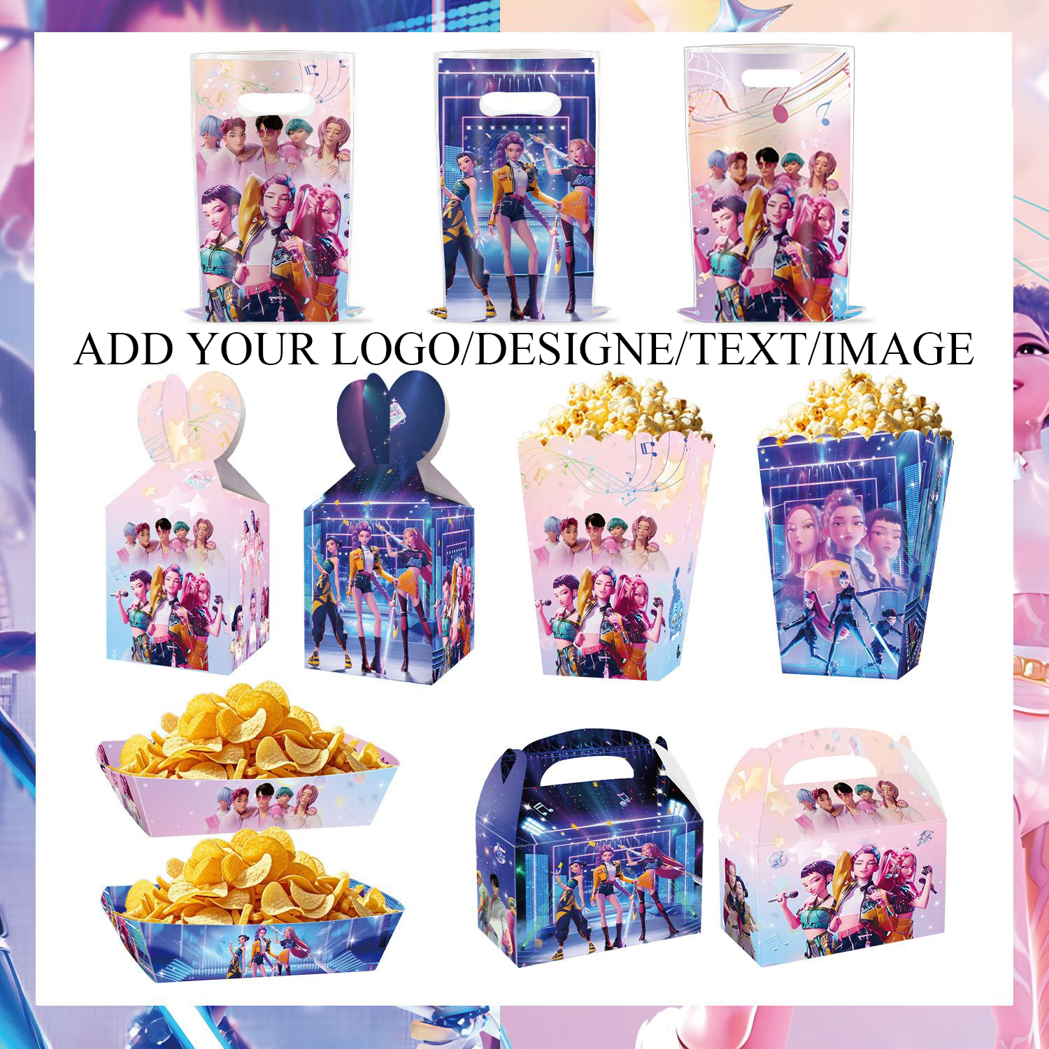 Custom KPop Girl Demon Hunter Birthday wholesale Promotional Box Carton Empty Packaging Christmas Party Gift candy Box Accessories Packaging