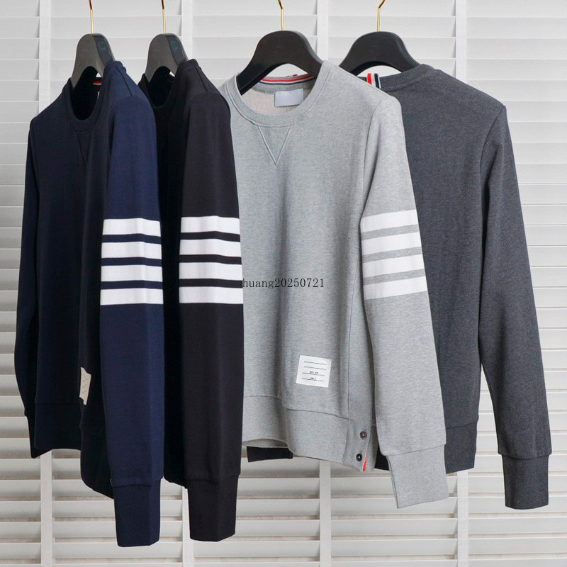 Wool Sweatshirt thom Mens browne Jumper Sweater Pull Long Sleeve Embroidered Pullovers Cotton Overshirt Knits Couple Outfit Homme Top Clothes S-4XL