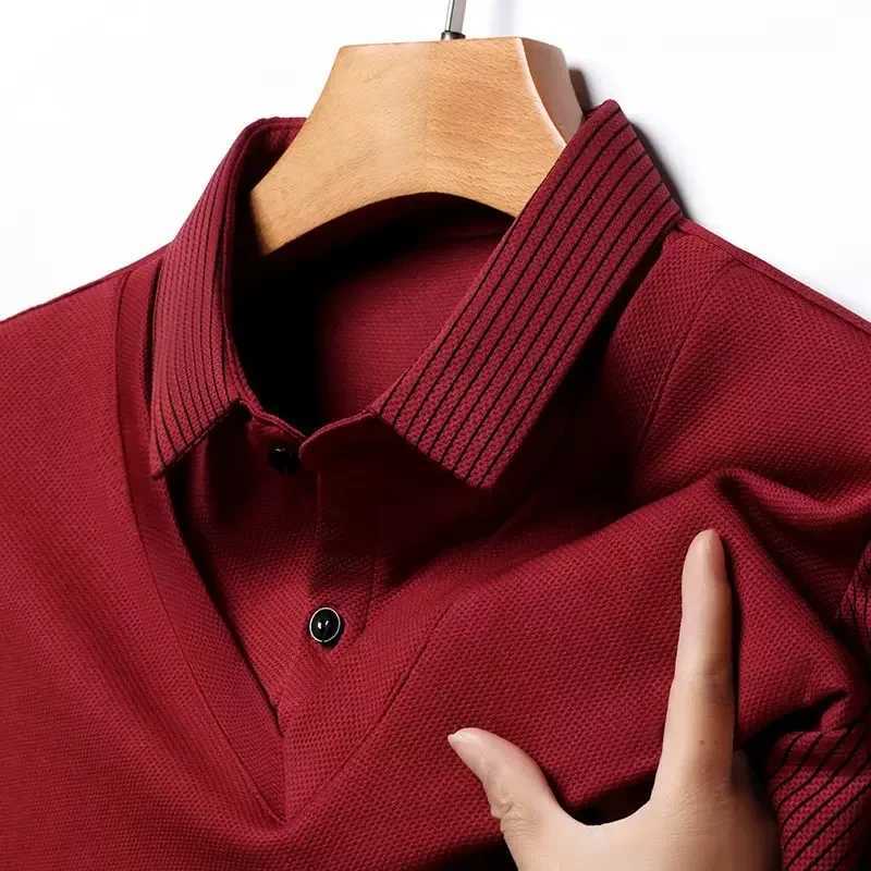 Spring 2025 mens high-end fake two-piece thick shirt with a casual and fashionable collar and bottom polo shirt with soft and high stretch fabric W250