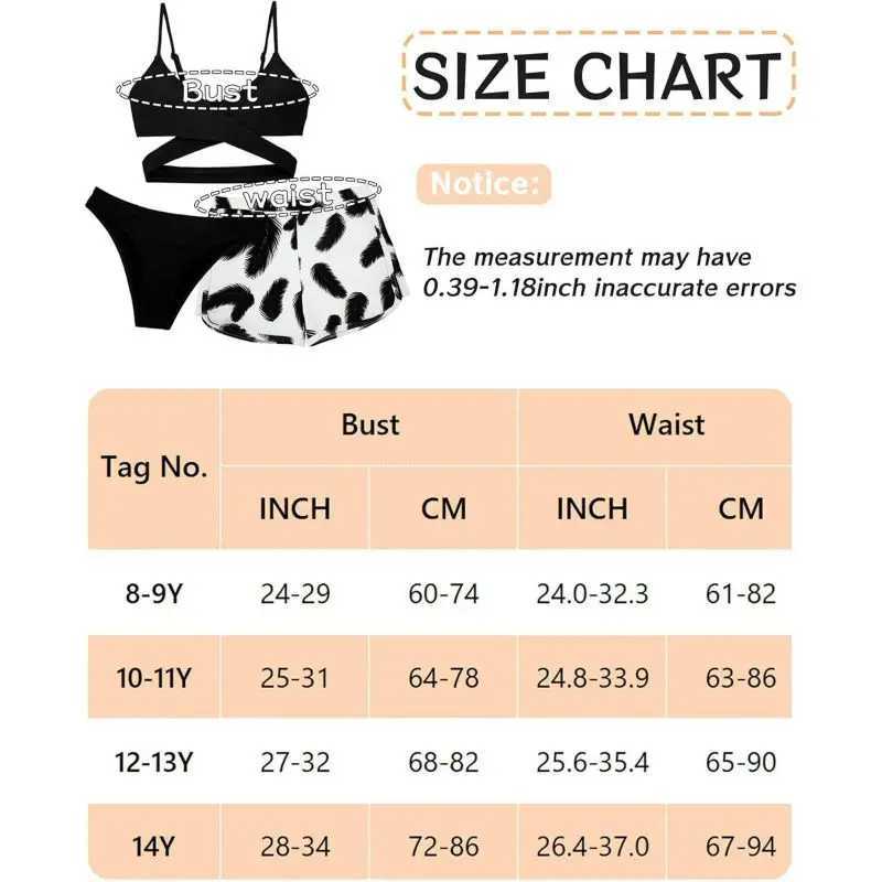 Childrens Classic Flower Printed Bikini Set Holiday Beach Swimsuit Three Piece Set Baby Swimsuit J250403