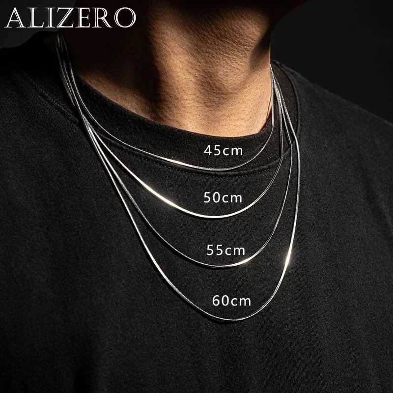 1Pcs Punk Hip-hop Snake Link Chain 925 Sterling Silver Necklace for Men Women Male Jewelry Gifts Cadenas Para HombreXJ251104