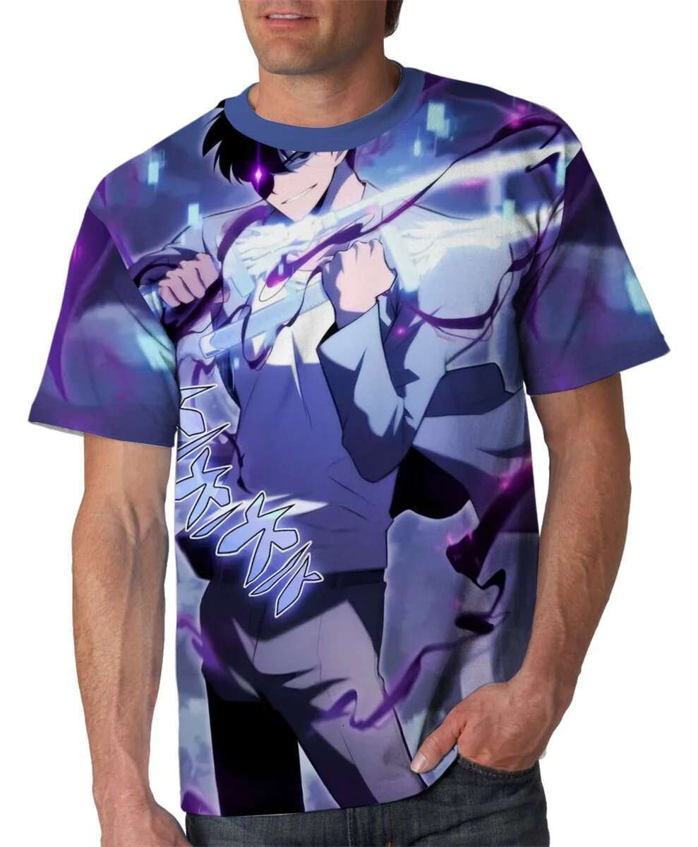 Summer Solo Level anime 3D printed T-shirt street fashion oversized short sleeved casual round neck men's top
