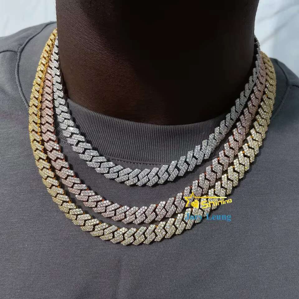 Hot Sell Drop Shipping Iced Out Cuban Link Vvs Diamond Hip Hop 8mm 10mm Moissanite Cuban Chain