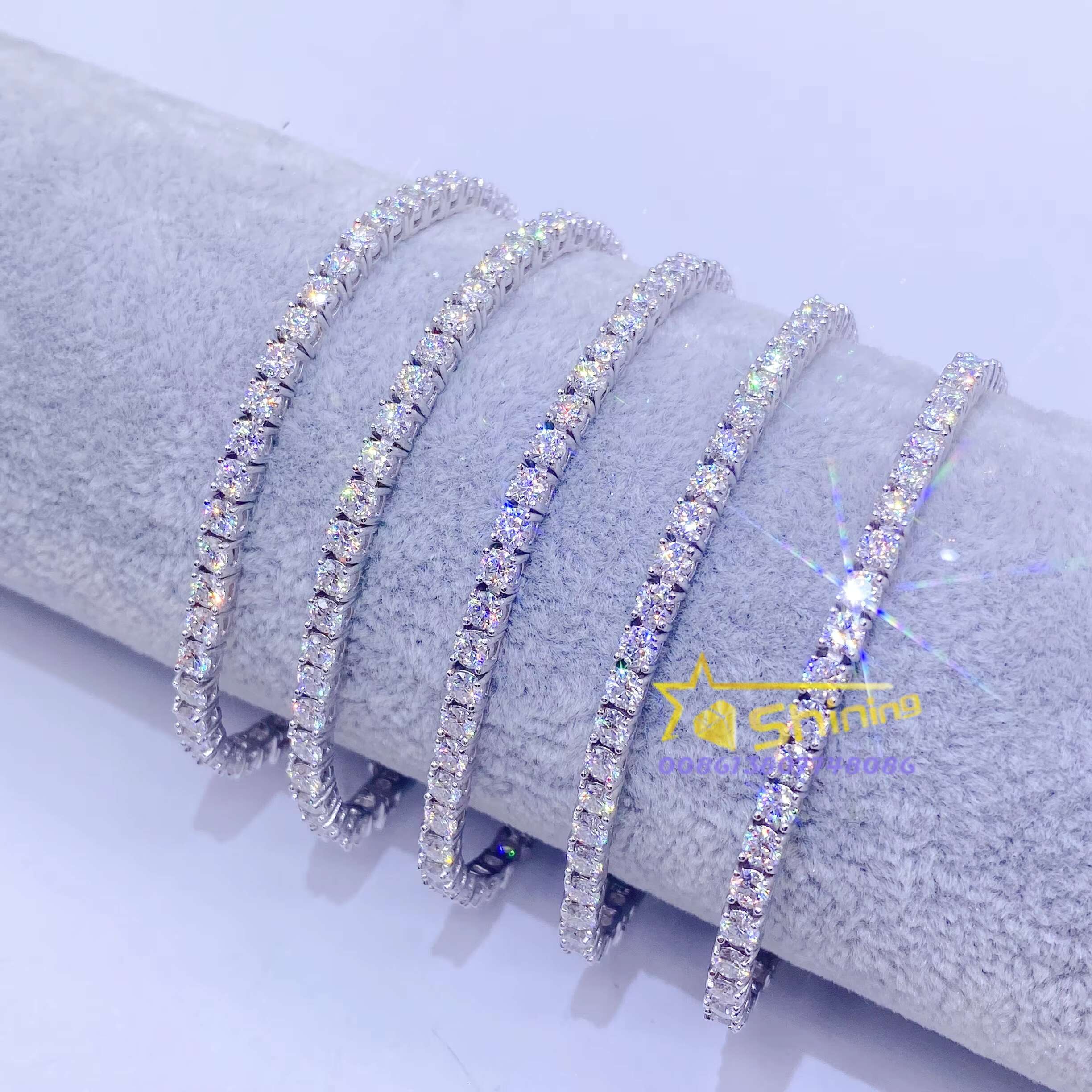 Size 3mm 4mm 5mm Tennis Bracelet Cubic Zirconia 925 Sterling Silver Tennis Bracelet for Women
