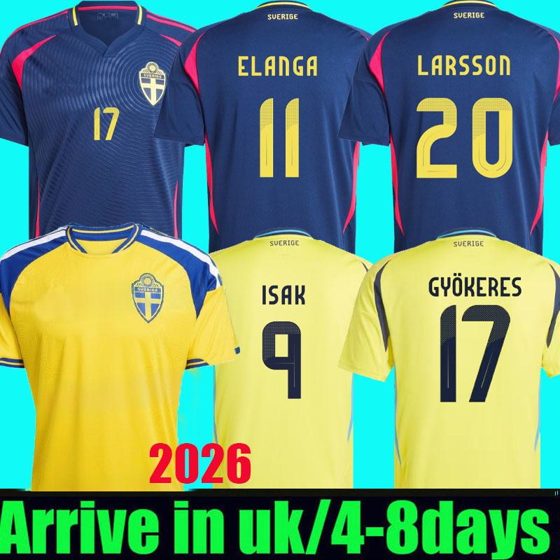 2026 2027 Sweden soccer Jerseys 26 27 isak Gyokeres Elanga Bergvall Nygren Larsson uniform home away Football Shirt