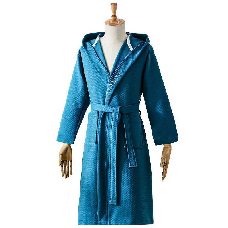 New Arrived Cotton Bathrobe PlusSize Winter Quilted Women Men Embroider Kimono Bath Robe Hooded Bridesmaid Dressing Gown Wedding C251104