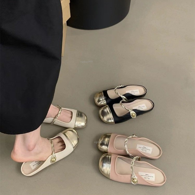 New Designer Sandals With Free Shipping Flat Bottomed French Small Fragrant Style Baotou Slippers Women's For Outdoor Wear Soft Sole Half Support