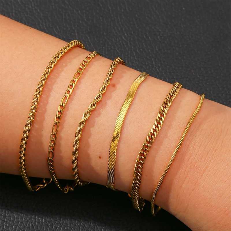 HIYEE Stainless Steel NK Snake Chain Necklace Twist Bracelet For Women Jewelry Set Gold Color Summer Style DIY Accessories GiftXJ251104