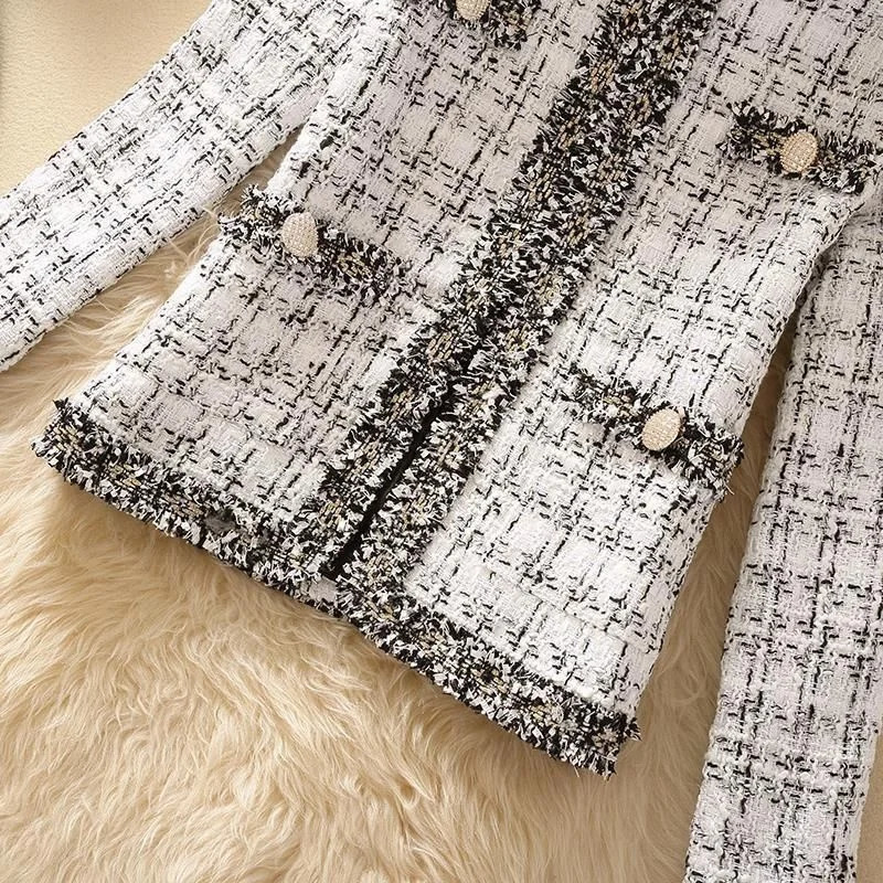 Womens Jacket Womens Jackets Spring Trendy Ladies Short Joker Temperament Small Fragrant Tweed Coat Tweed Coat Cardigan 251104