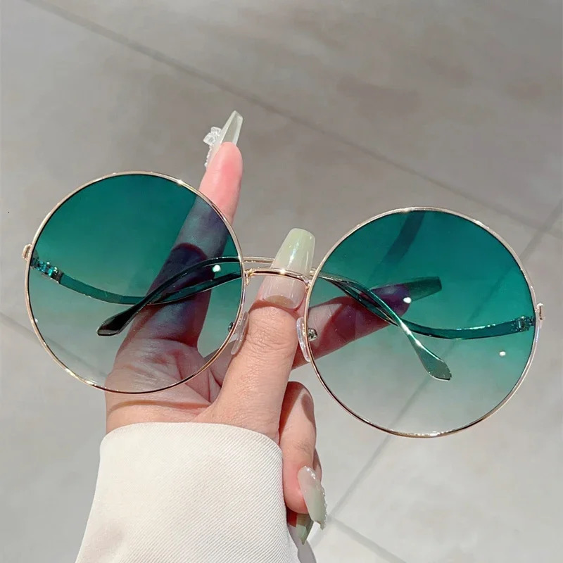 KAMMPT oversized circular sunglasses for women 2024 retro gradient shadow trend fashion n 250325