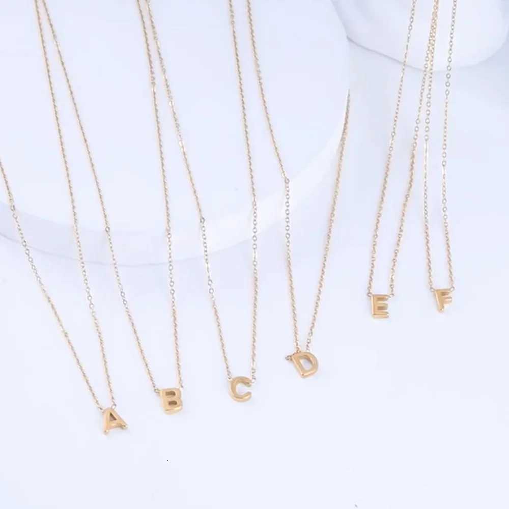 Skyrim A-Z Alphabet Necklace Stainless Steel Jewelry Woman Fashion Minimalist Initial Letter Choker Neck Chain Mothers Day GiftsXJ251104