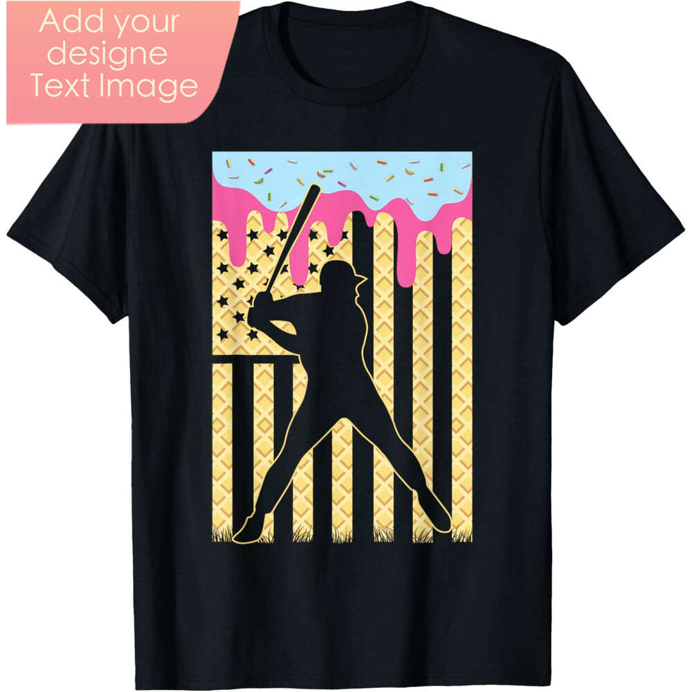 Baseball Dripping Ice Cream Drip Youth Boys Baseball Player T Shirt