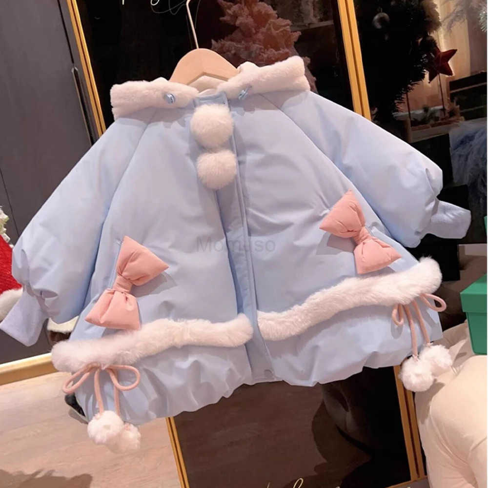 Sanrio Cinnamoroll Lolita Anime Blue Down Jackets Cartoon Girl Kids Fashion Kawaii Winter Sanrios Birthday Party Role Play Cute Jacket H251104