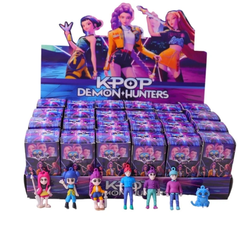 12/24pcs/Set Kpop Demon Hunters Keychain Pendant Derpys Tiger Rumi Mira Zoey Sussy Figurine Doll Fans Surprise Gift Blind Box 251104